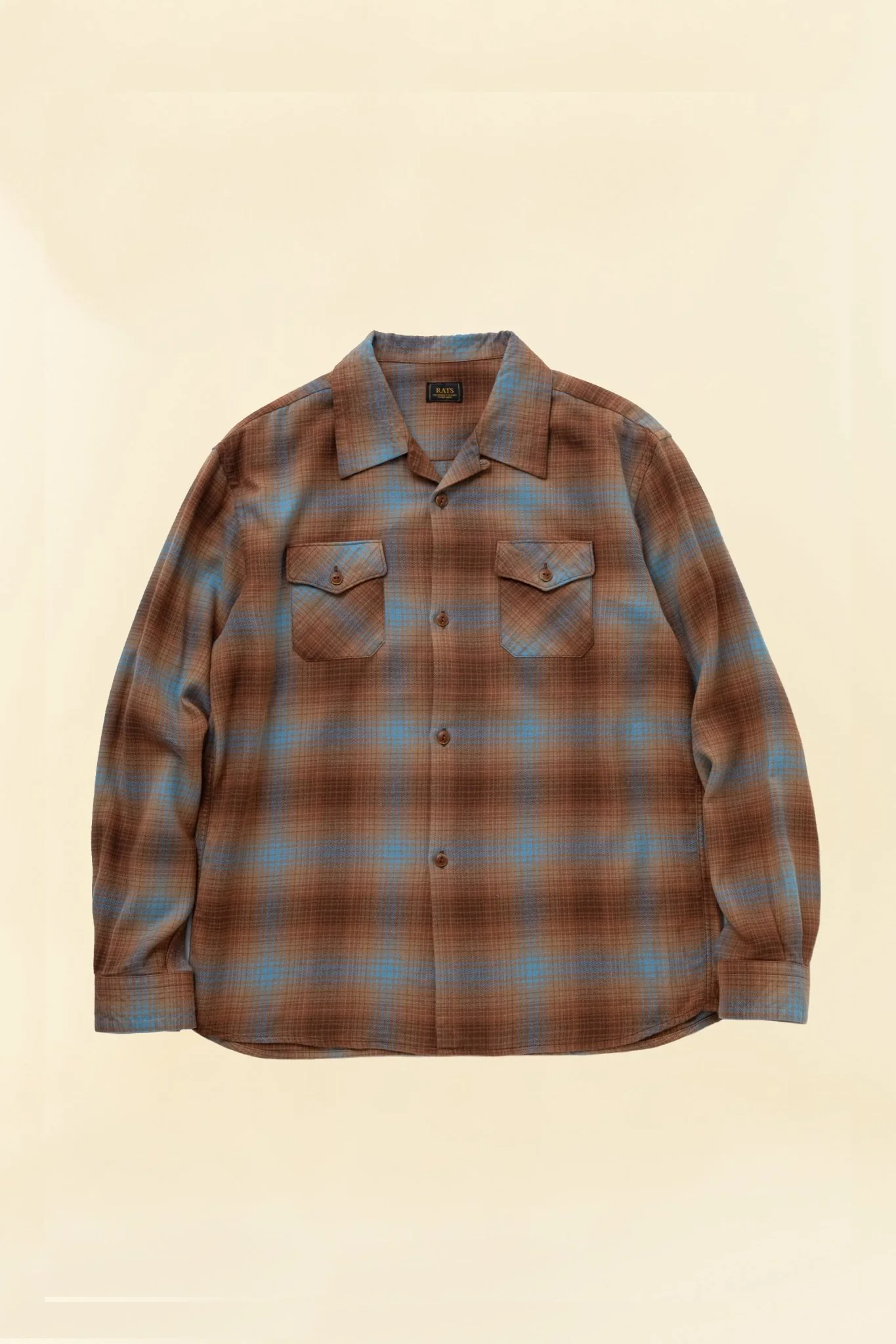 Rats Cotton Rayon Check Shirt - Brown