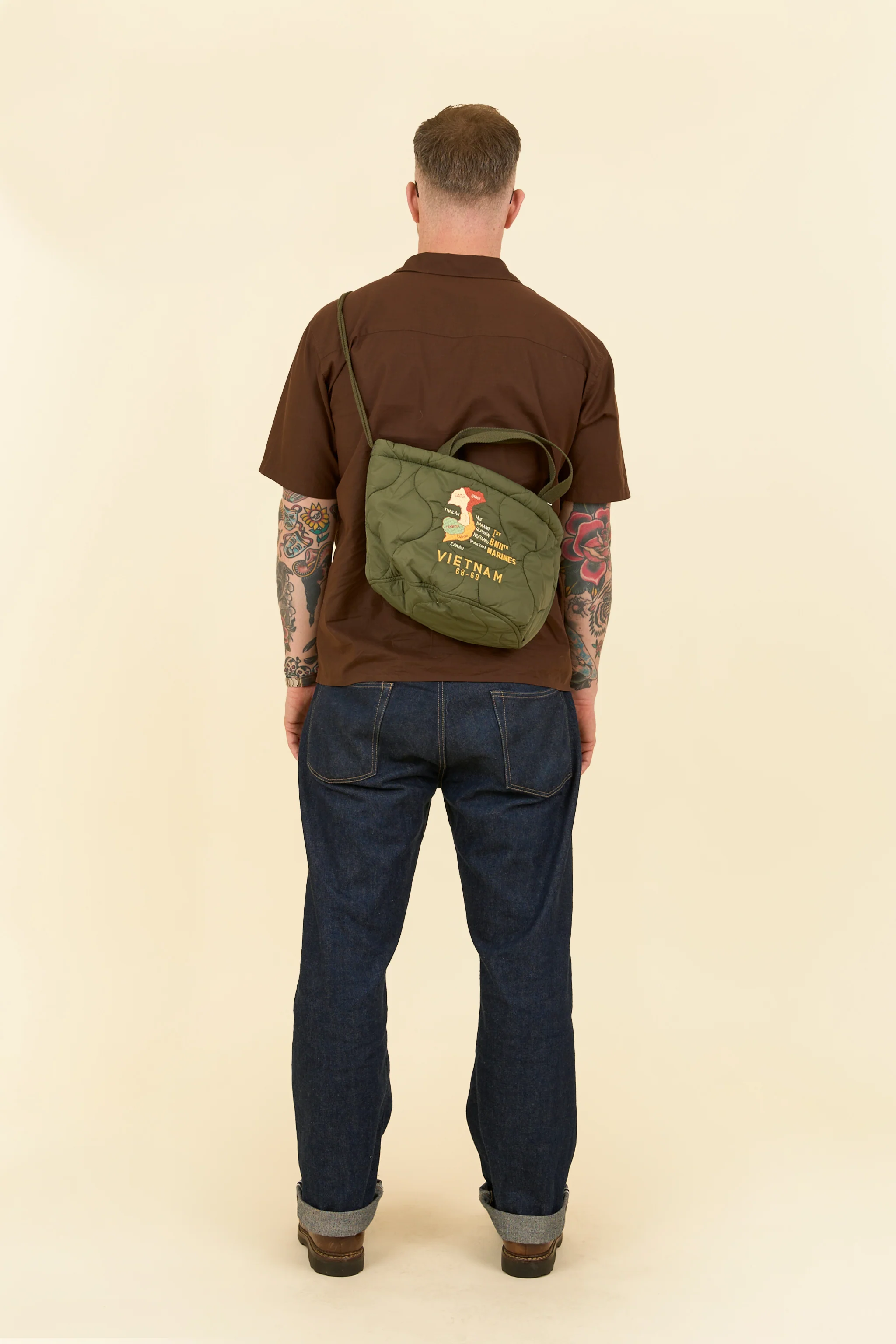 Pherrow's Tiger Quilted Bag-  Olive