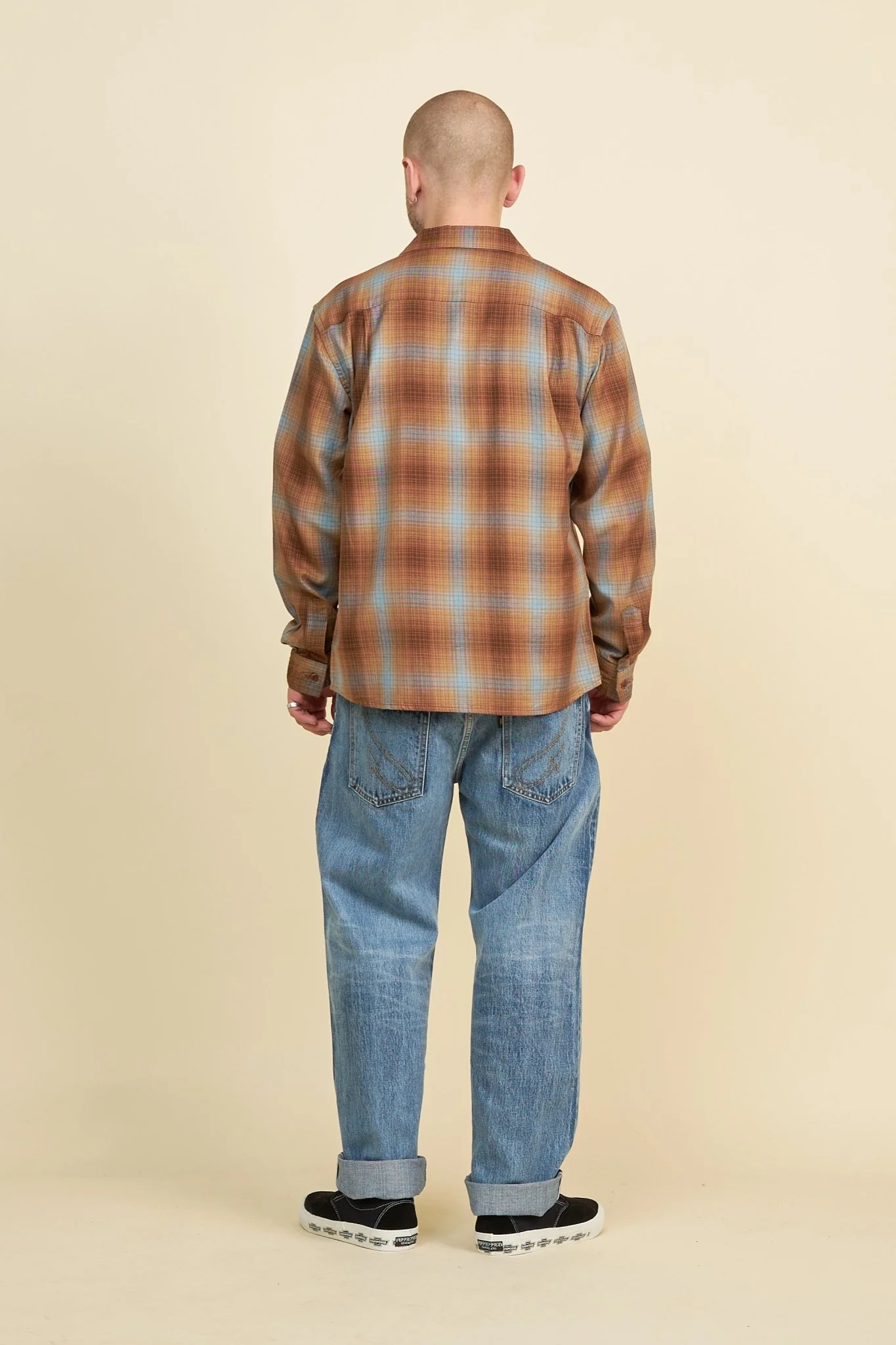 Rats Cotton Rayon Check Shirt - Brown