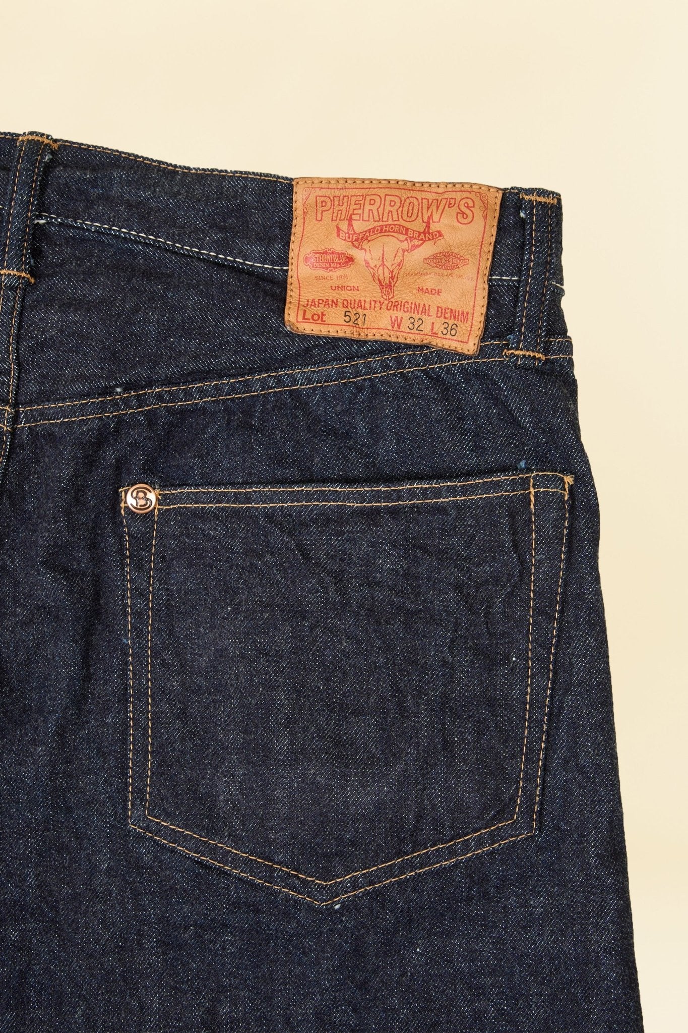 Pherrow's 521SW Straight Selvedge Denim - 13.5oz