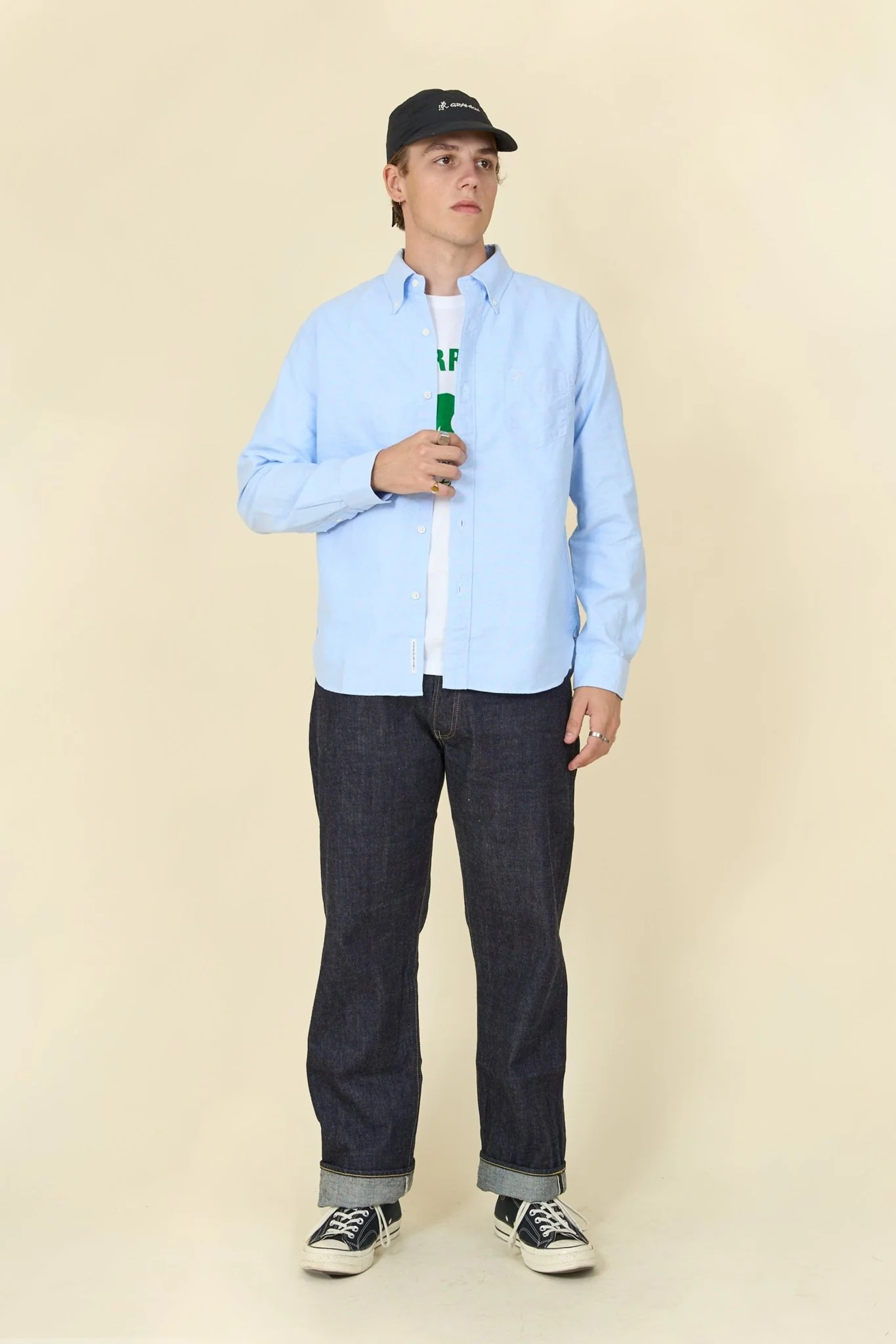 Pherrow's Button Down Oxford Shirt - Sax Blue