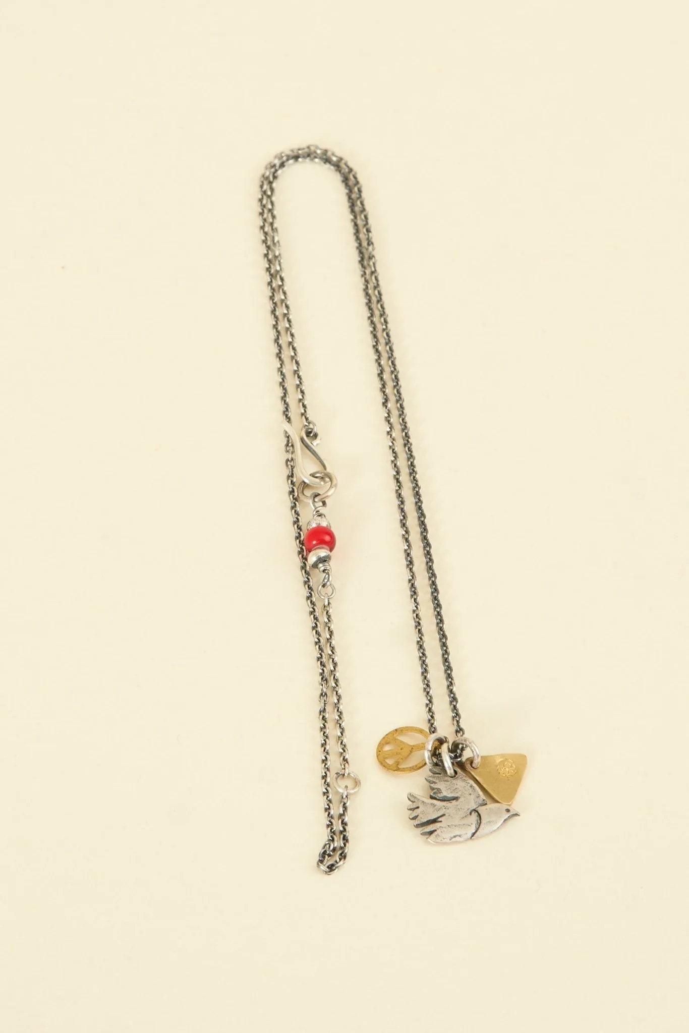 SunKu Dove Necklace - Silver / Gold / Red