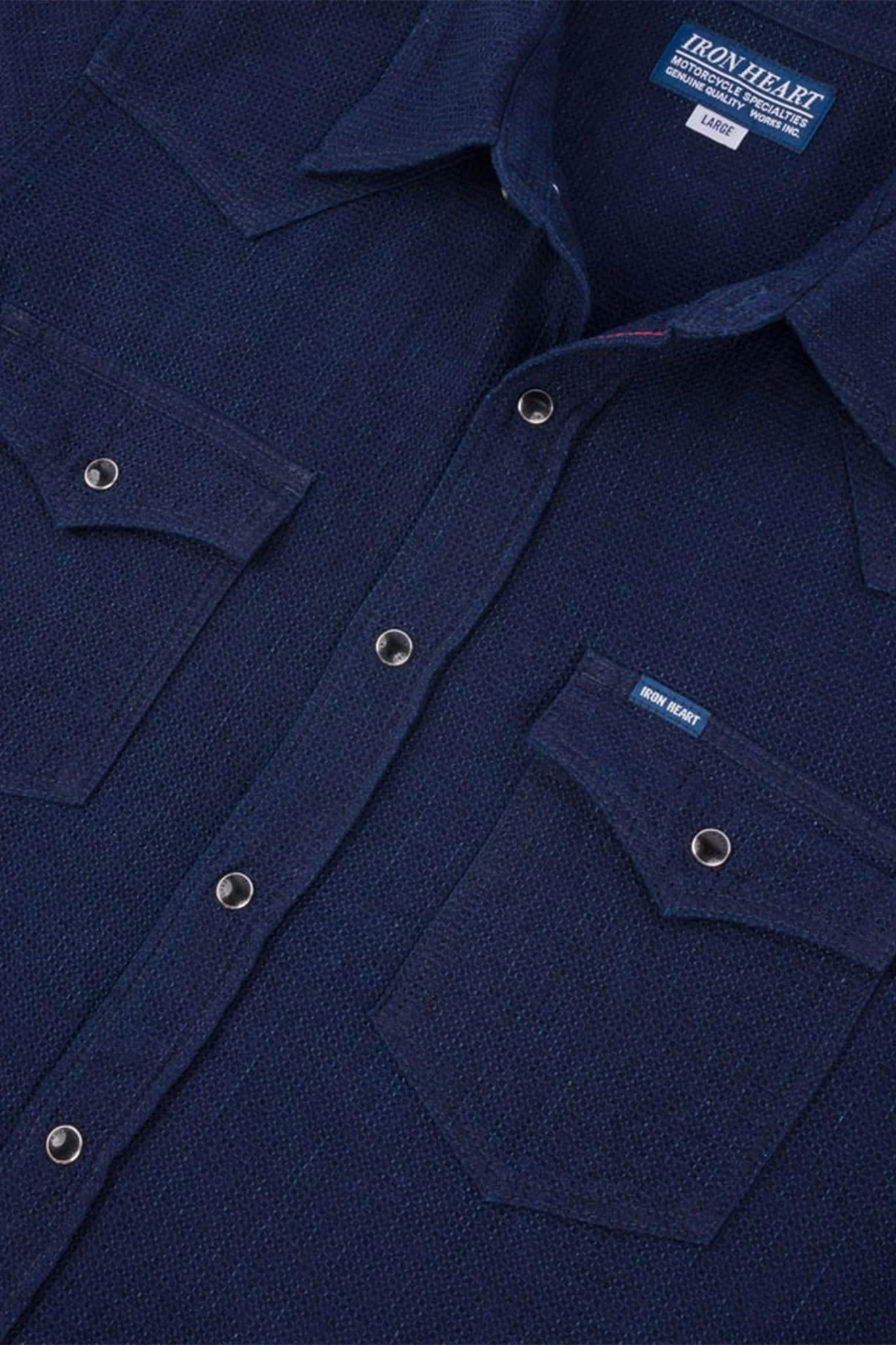 Iron Heart 5oz Selvedge Dobby Cloth Western Shirt - Indigo
