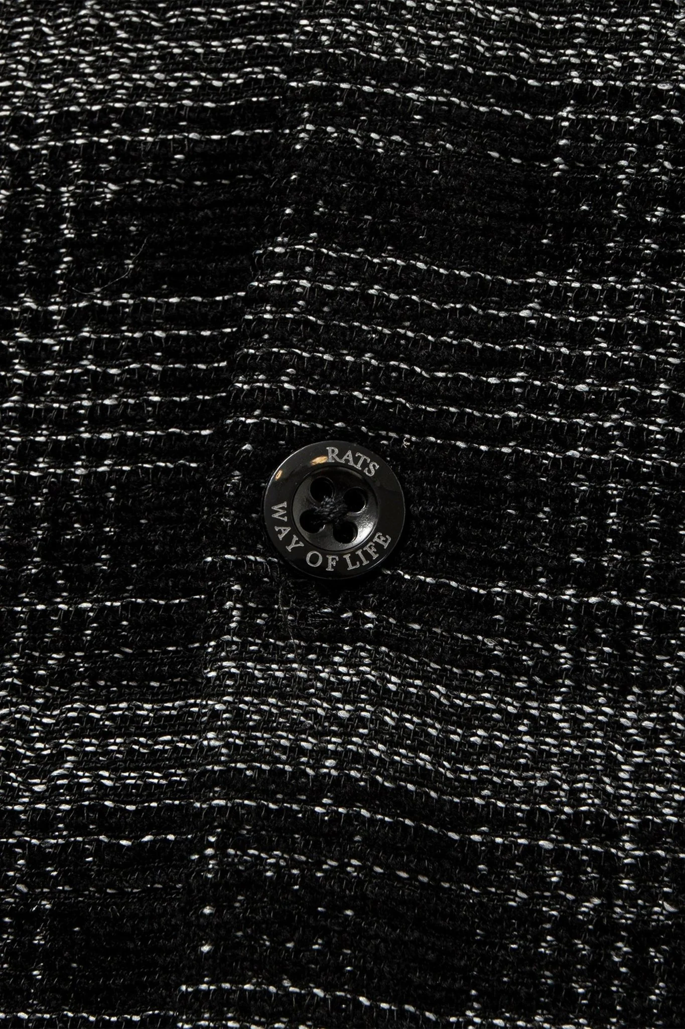 Rats Open Collar Ombre Shirt - Black / Gray Check