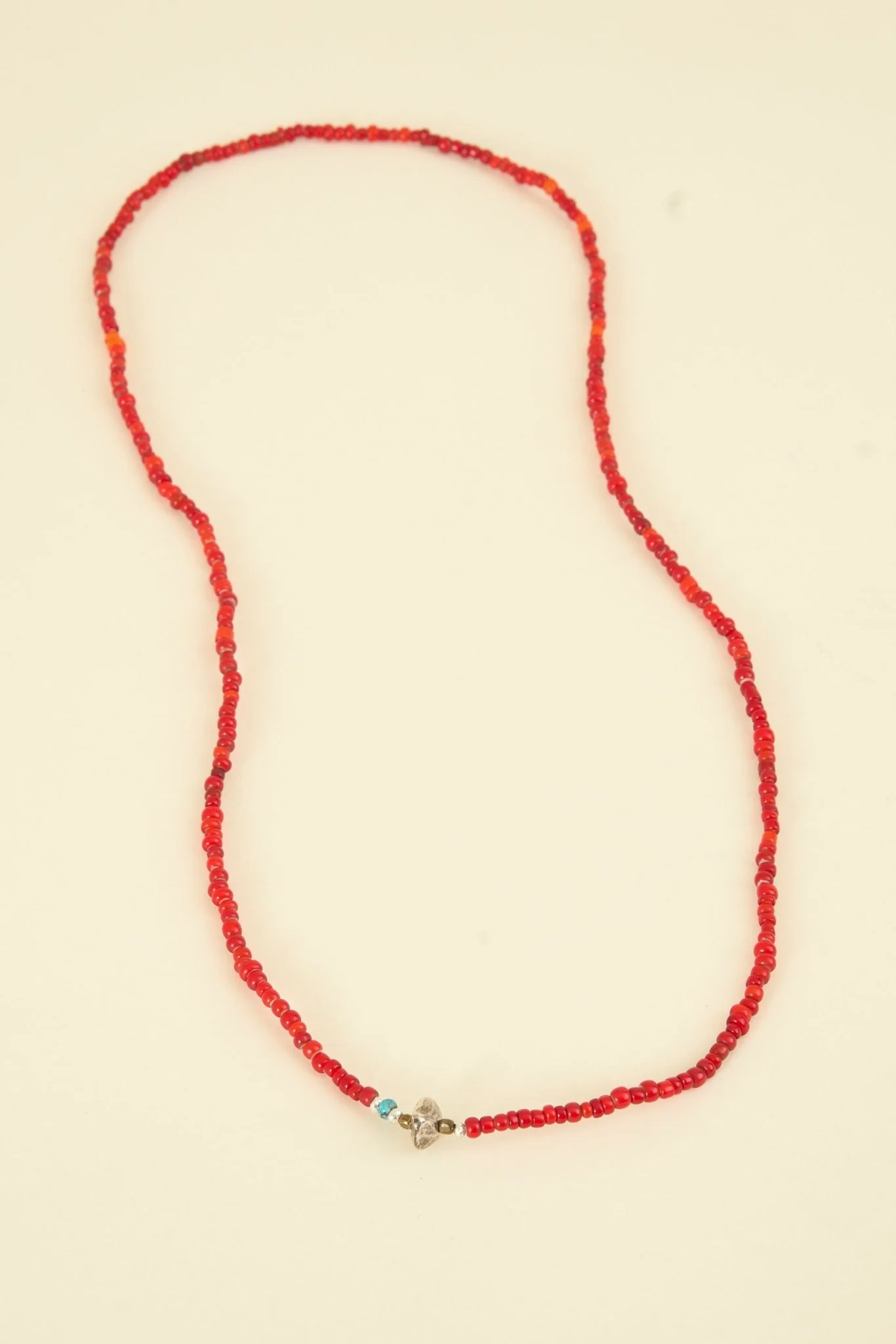 Sunku White Heart Necklace & Bracelet - Red