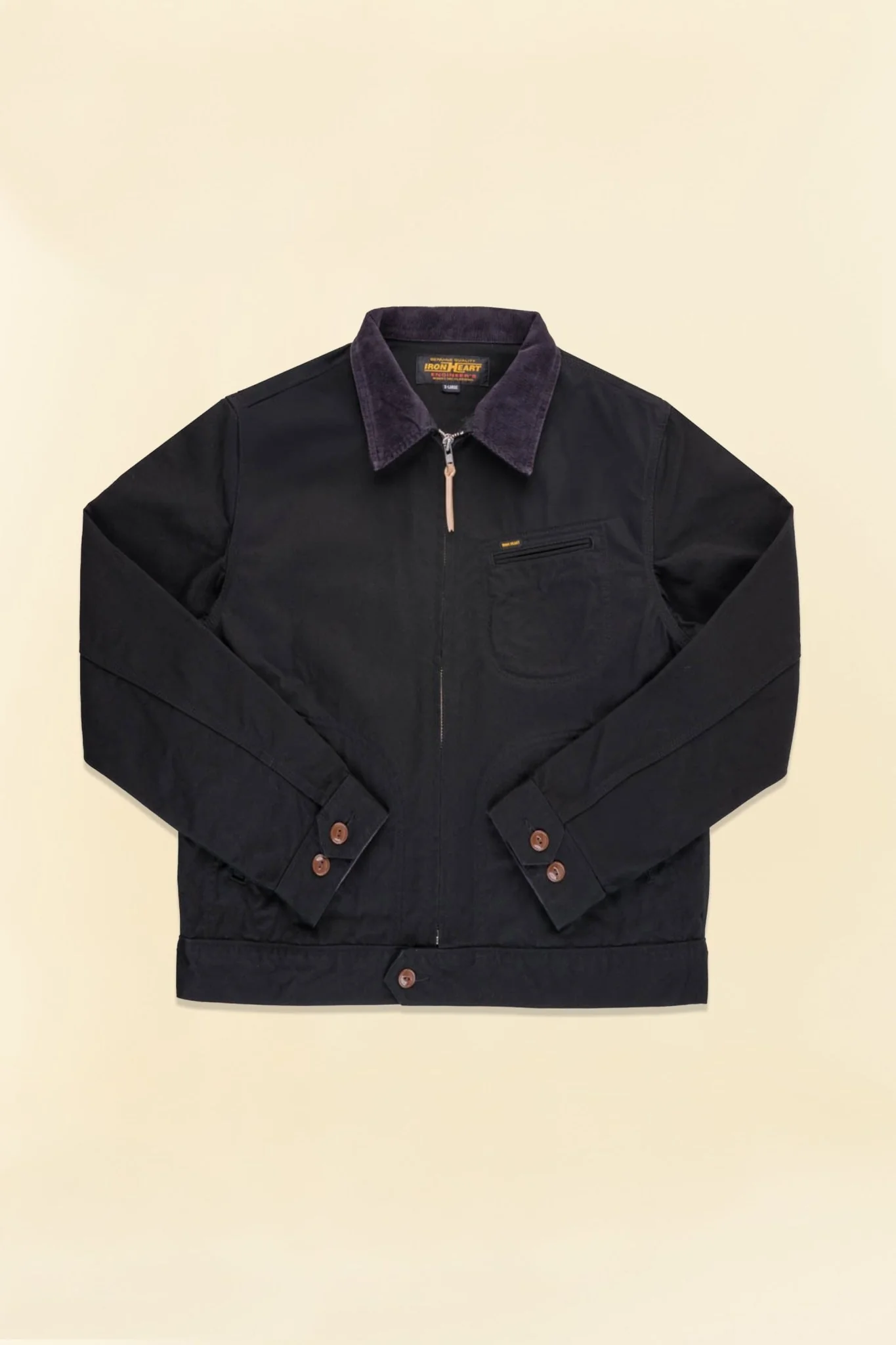 Iron Heart 12oz Kurashikizome Twill Work Jacket - Black