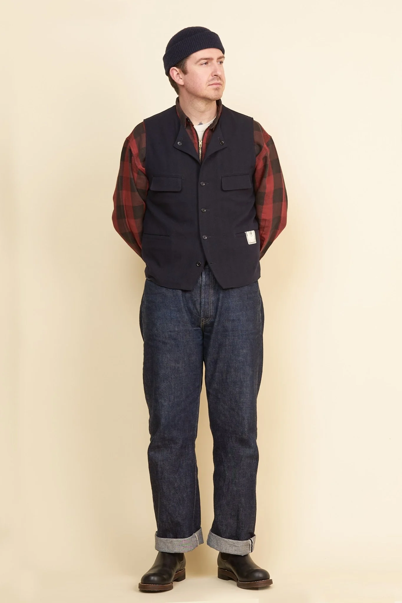 Addict Clothes ACVM Herringbone Vest - Navy