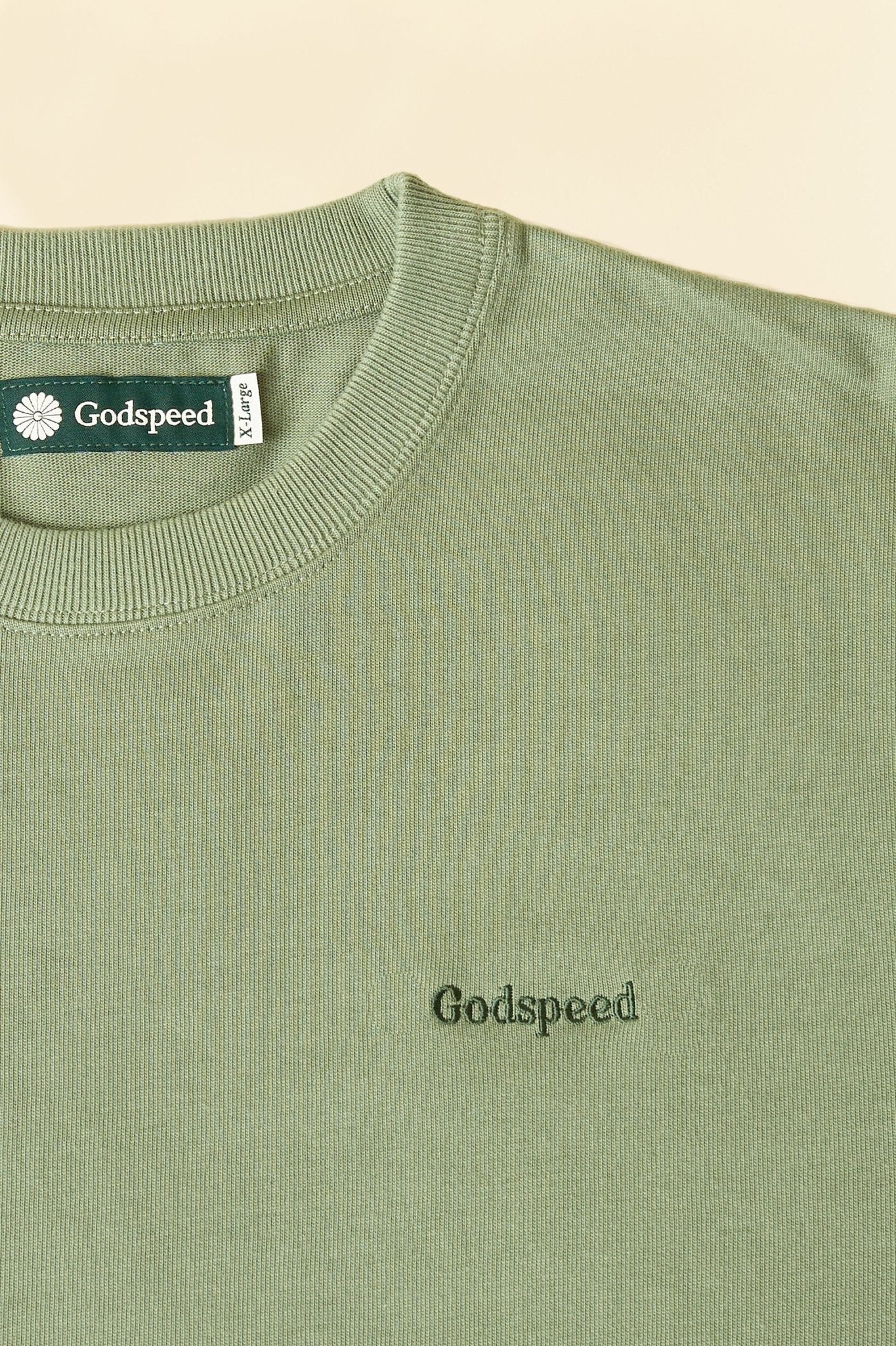 Godspeed Tonal Mini Logo Heavyweight Organic T-Shirt - Green