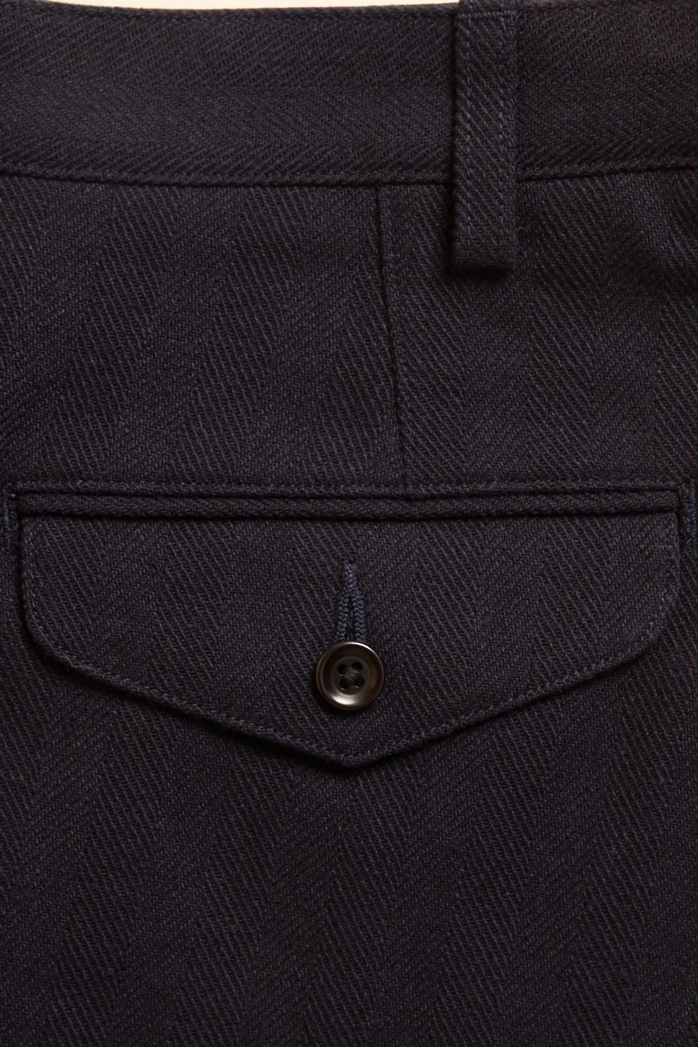 Addict Clothes Single Pleated Herringbone Army Trousers - Navy