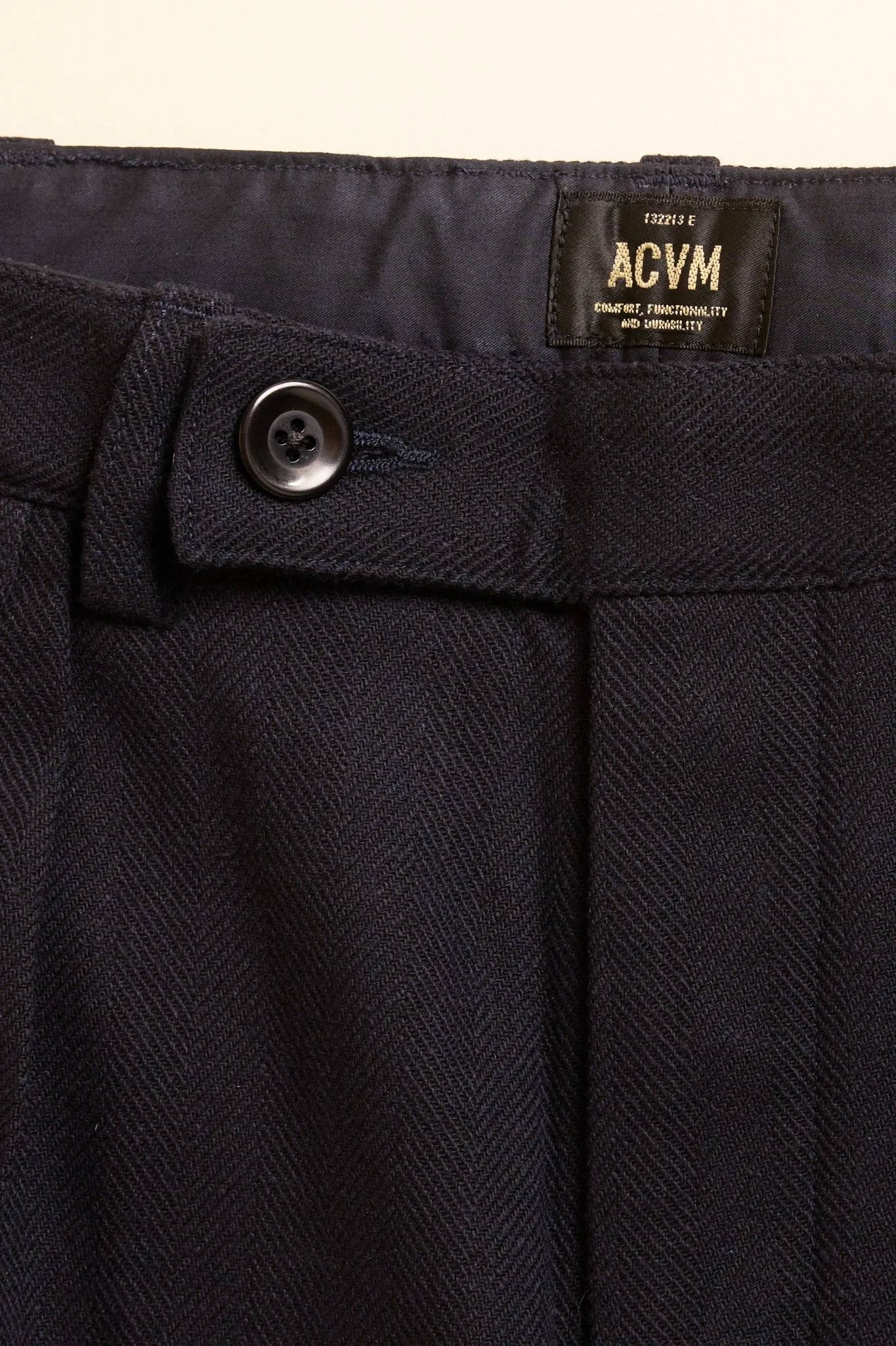 Addict Clothes Single Pleated Herringbone Army Trousers - Navy