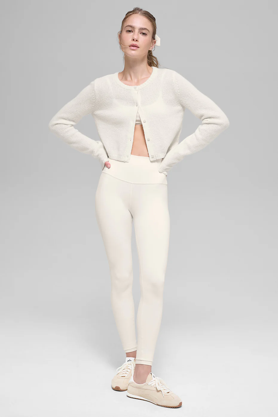 Wool Cashmere New Class Cropped Cardigan - Ivory