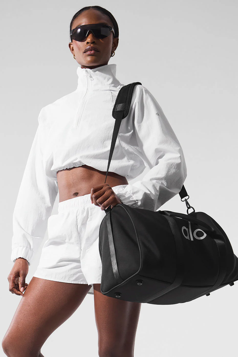 Cropped 1/4 Zip Alumni Pullover - White