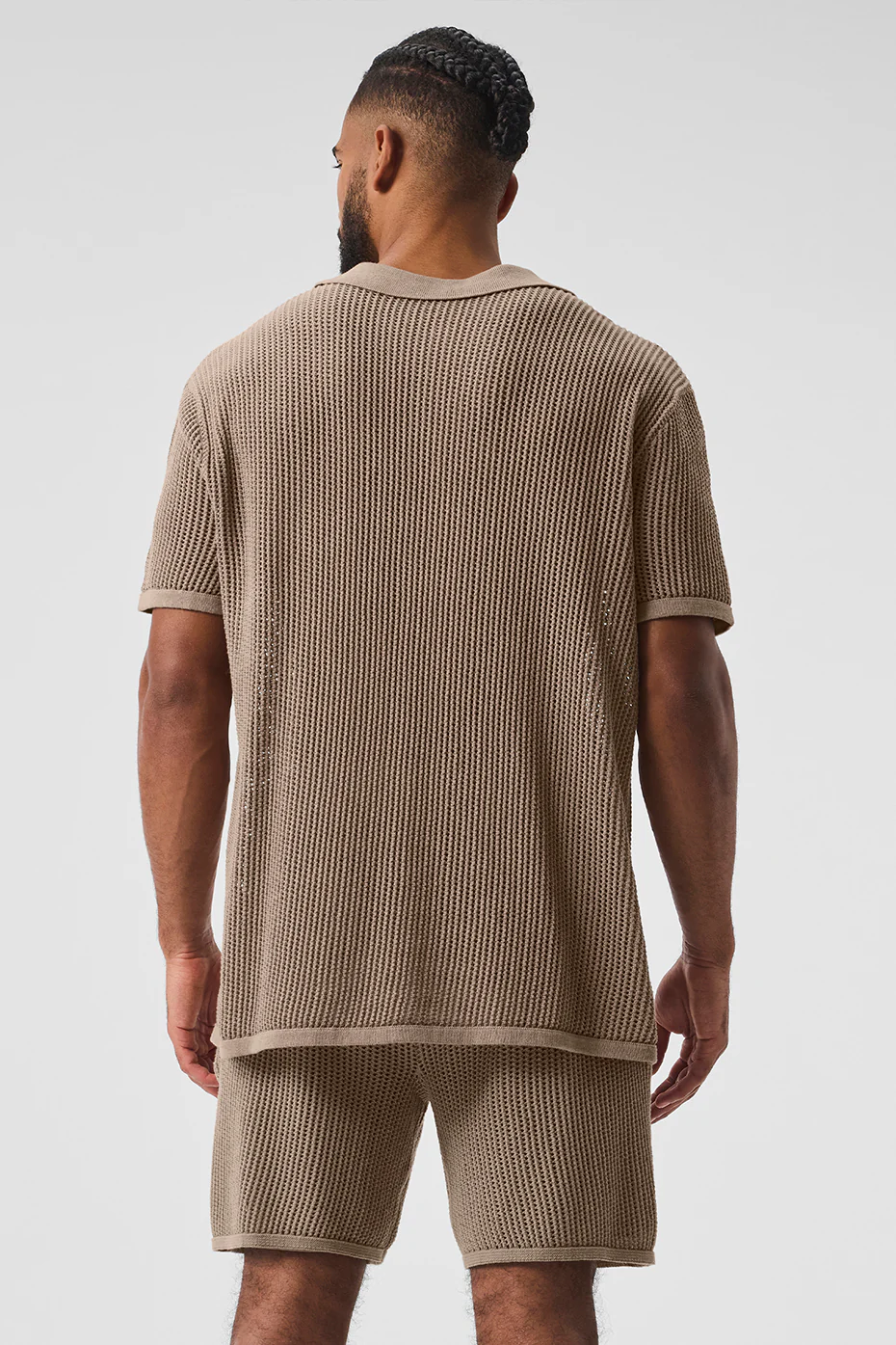 Open-Knit Polo - Gravel
