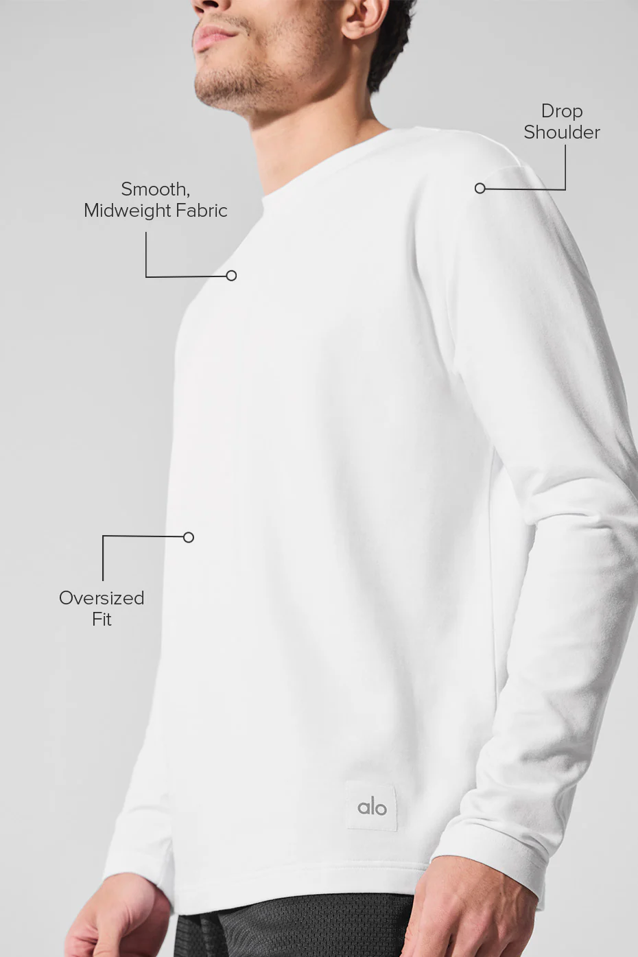 Double Take Long Sleeve Crew - White