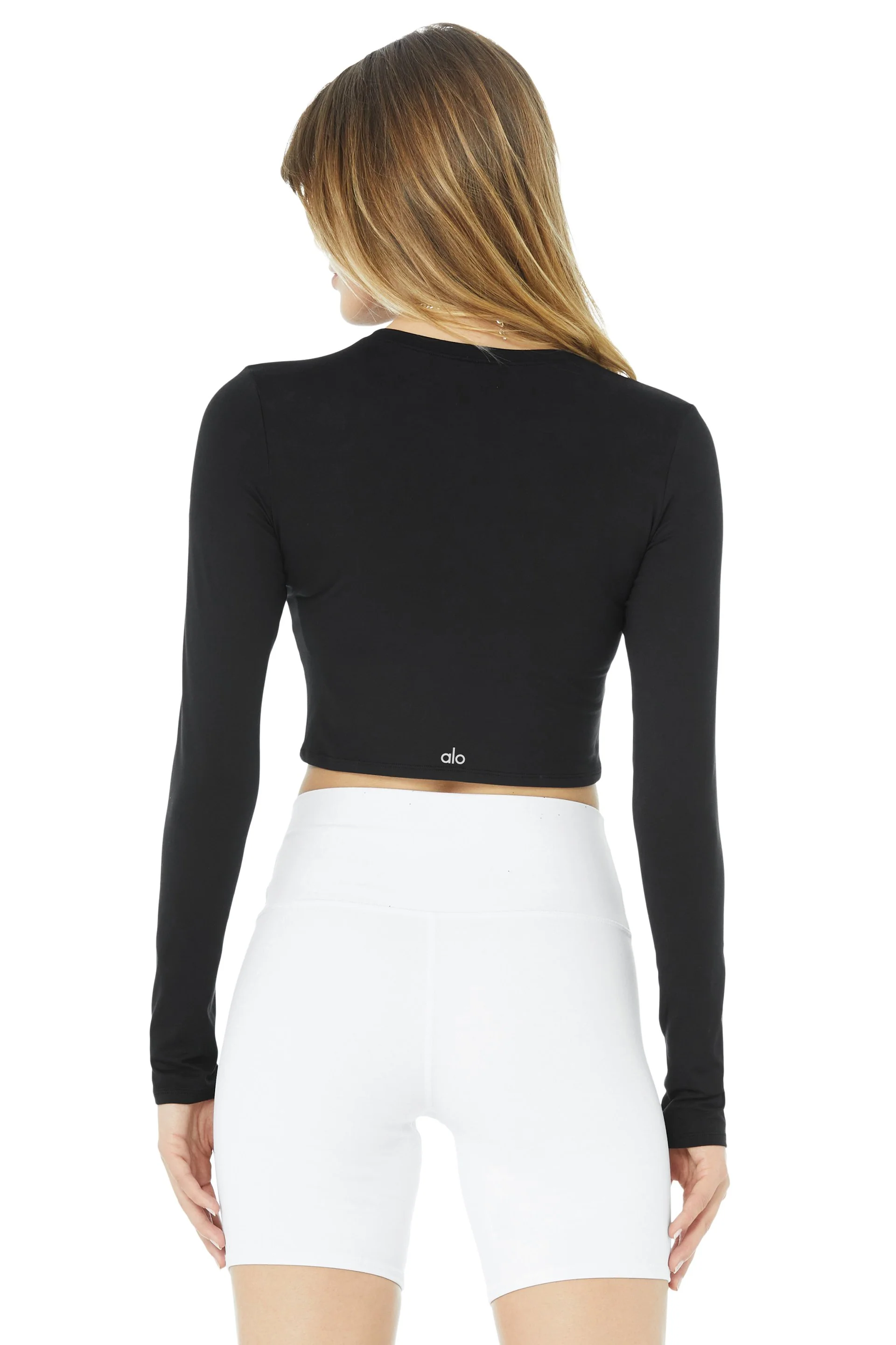 Alosoft Crop Finesse Long Sleeve - Black
