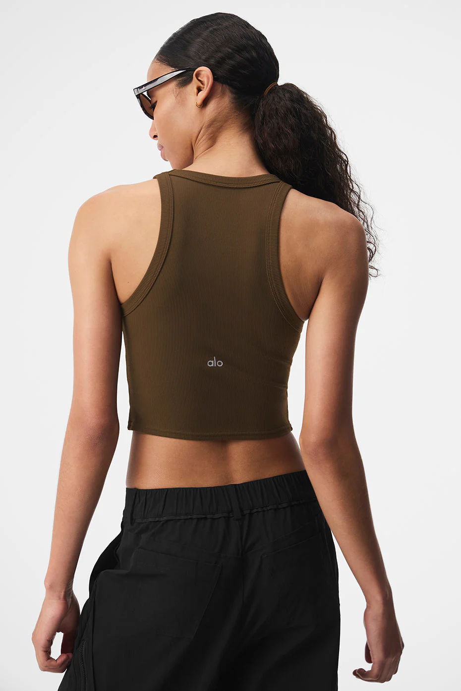 Goddess Ribbed Go-To Tank - Espresso