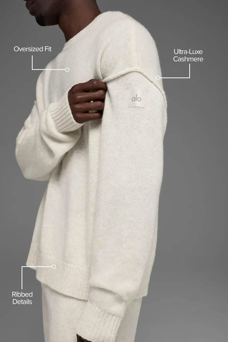 Unisex Wool?Cashmere New Class Crewneck Sweater - Bone Heather