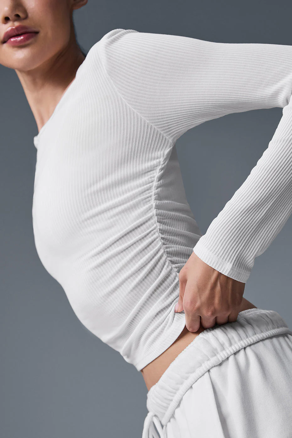 Gather Long Sleeve - White