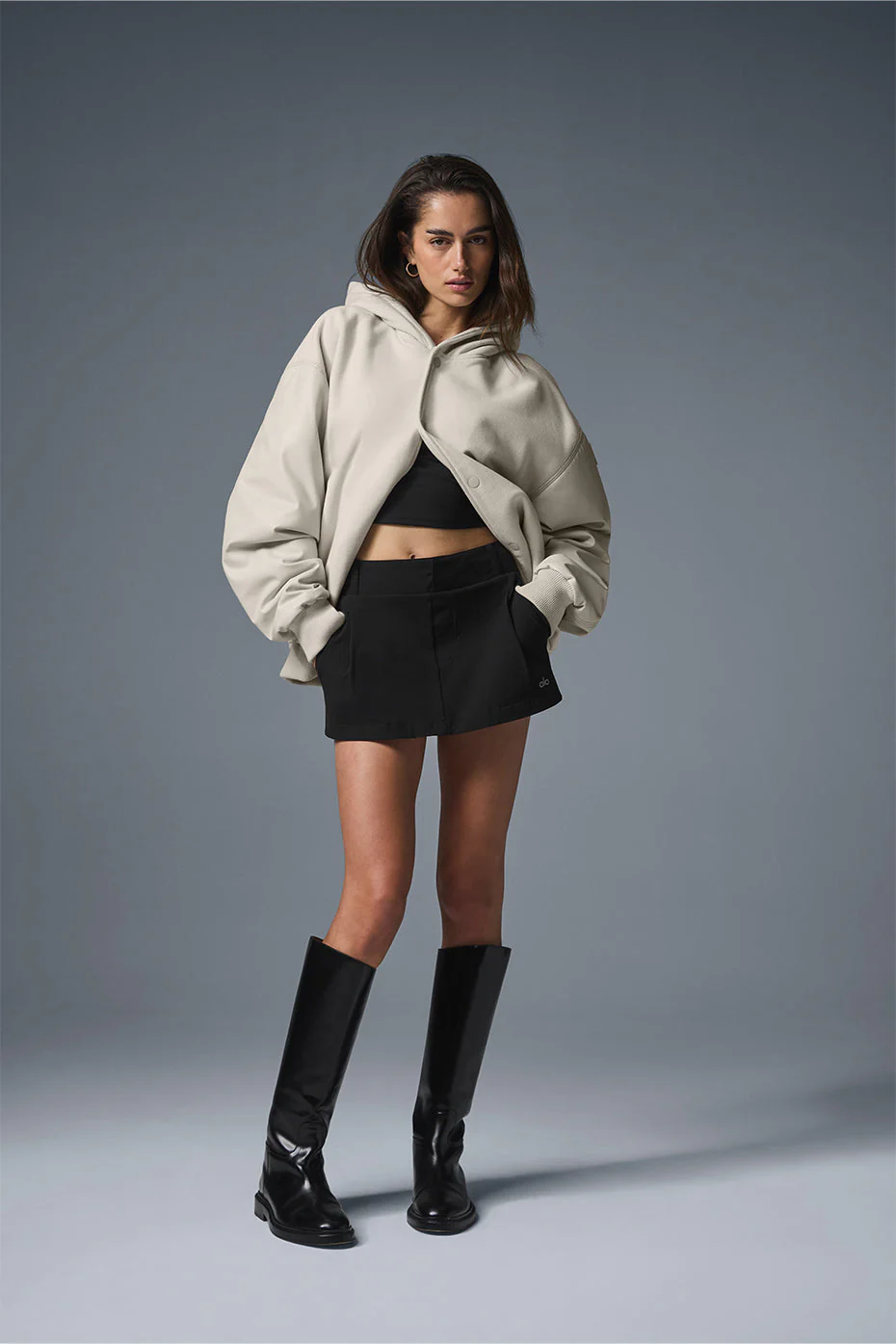 Select Hooded Bomber Jacket - Bone