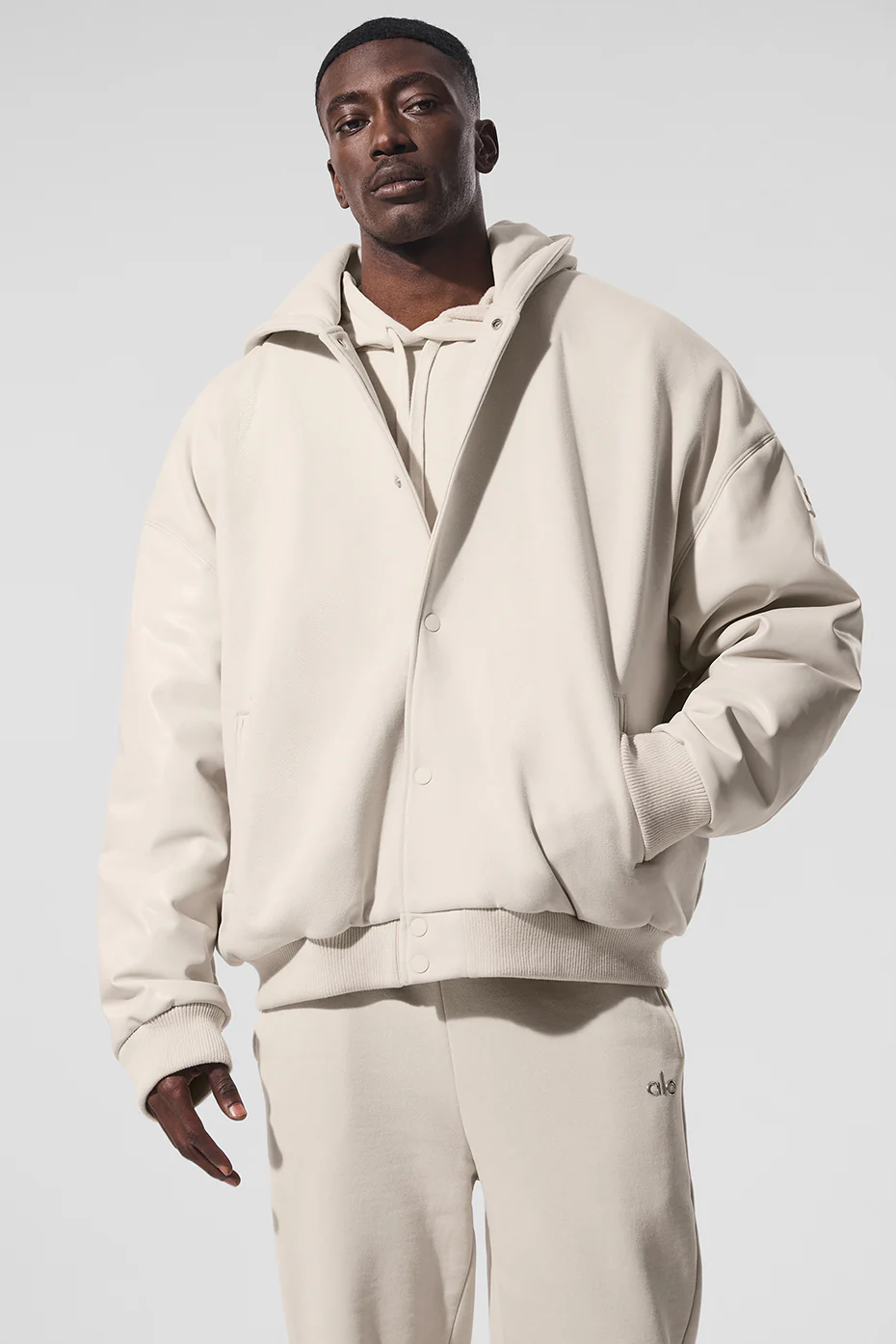 Select Hooded Bomber Jacket - Bone