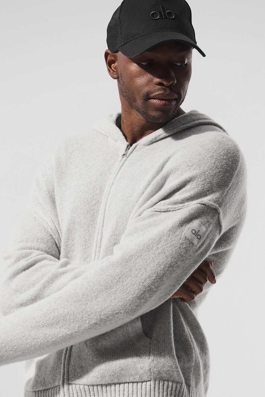 Wool?Cashmere New Class Full Zip Hoodie - Pearl Grey Heather