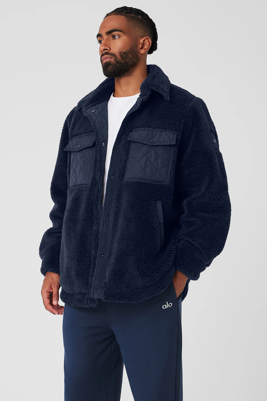 Sherpa Edge Shacket - Navy