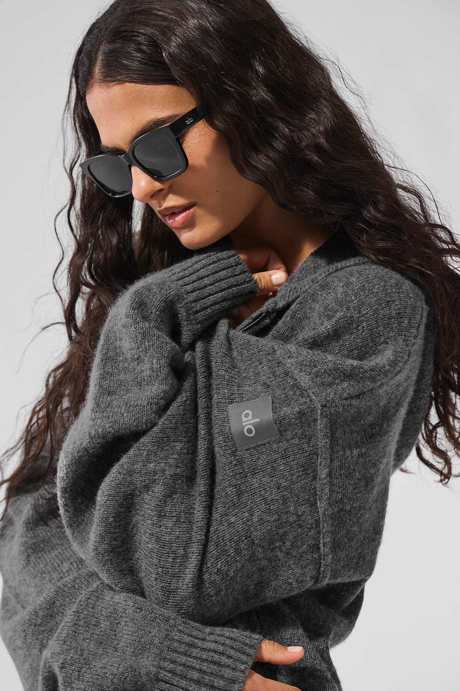 Wool?Cashmere New Class Full Zip Hoodie - Platinum Grey