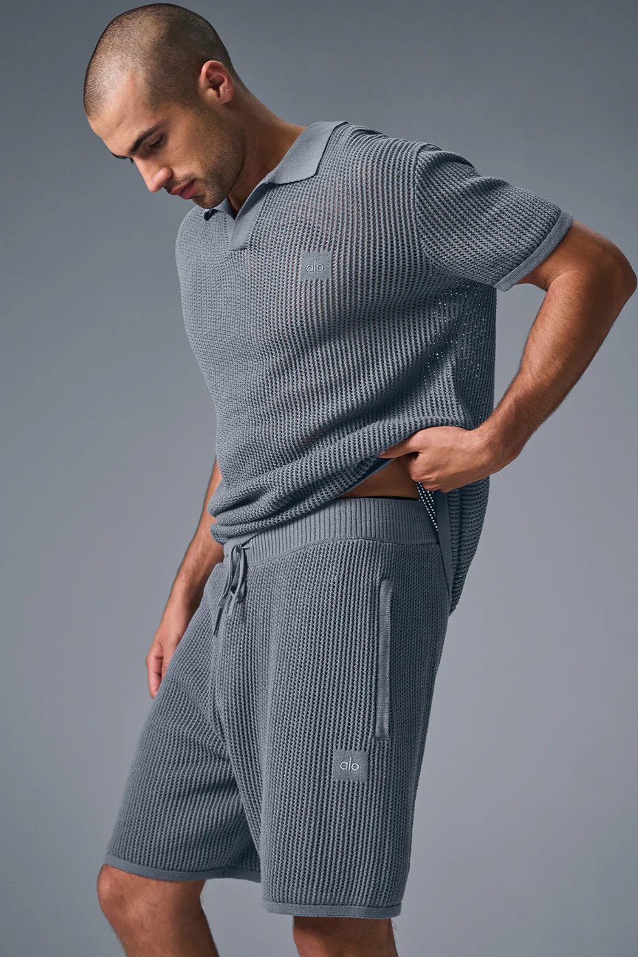 Open-Knit Short - Steel Grey