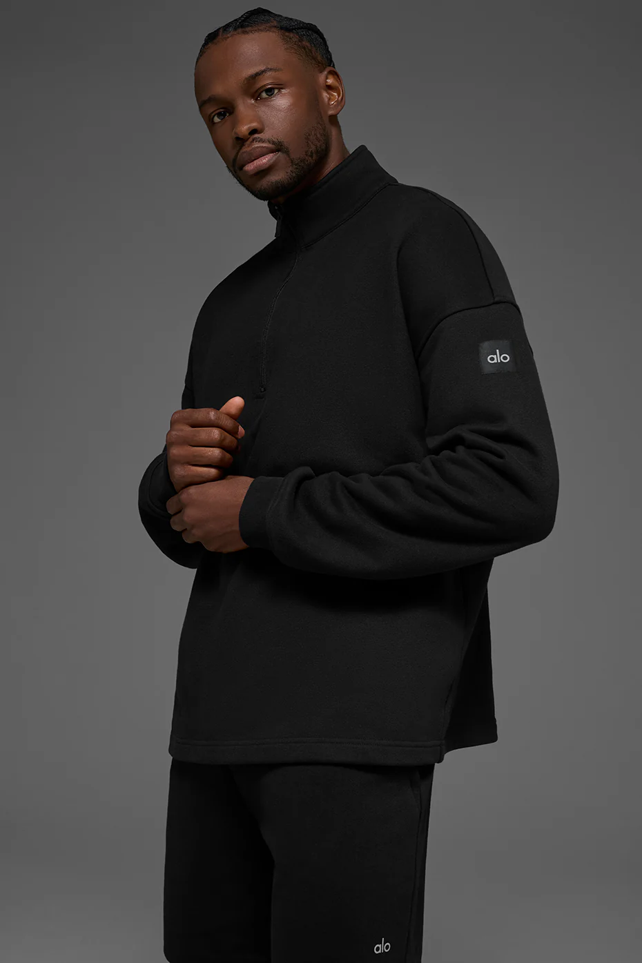 Renown Heavy Weight 1/4 Zip - Black