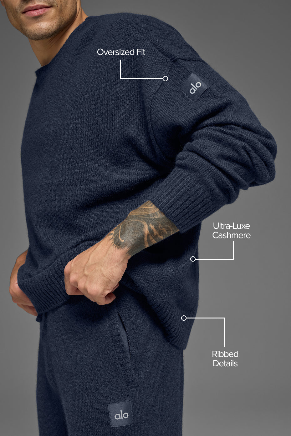 Unisex Wool?Cashmere New Class Crewneck Sweater - Navy