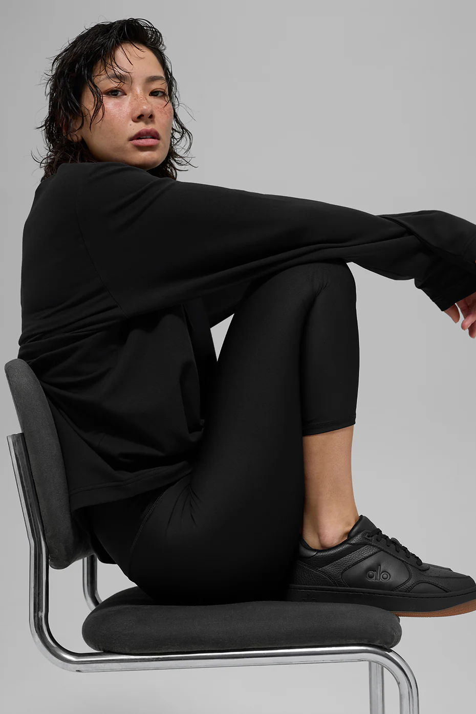 Double Take Long Sleeve 1/4 Zip - Black