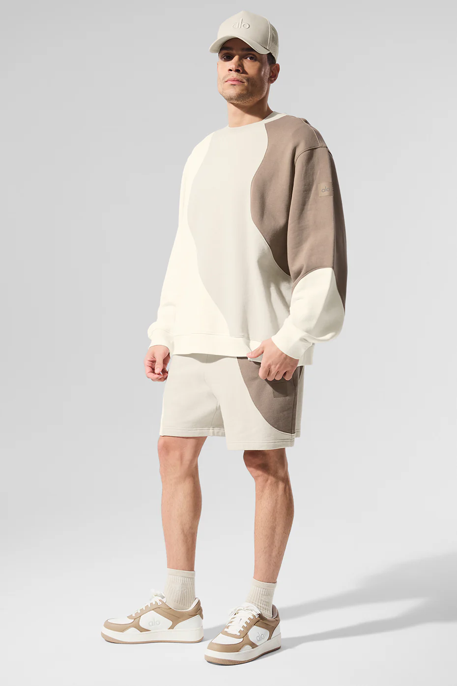 Make Waves Crew Neck Pullover - Ivory/Bone/Gravel