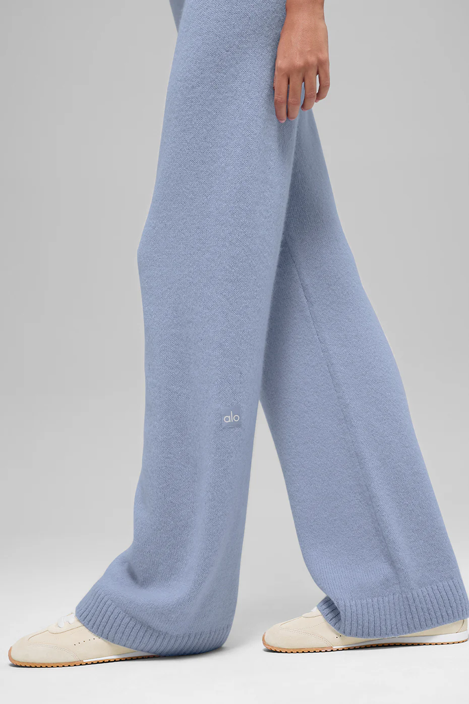Wool Cashmere High-Waist New Class Wide Leg Pant - Winter Frost
