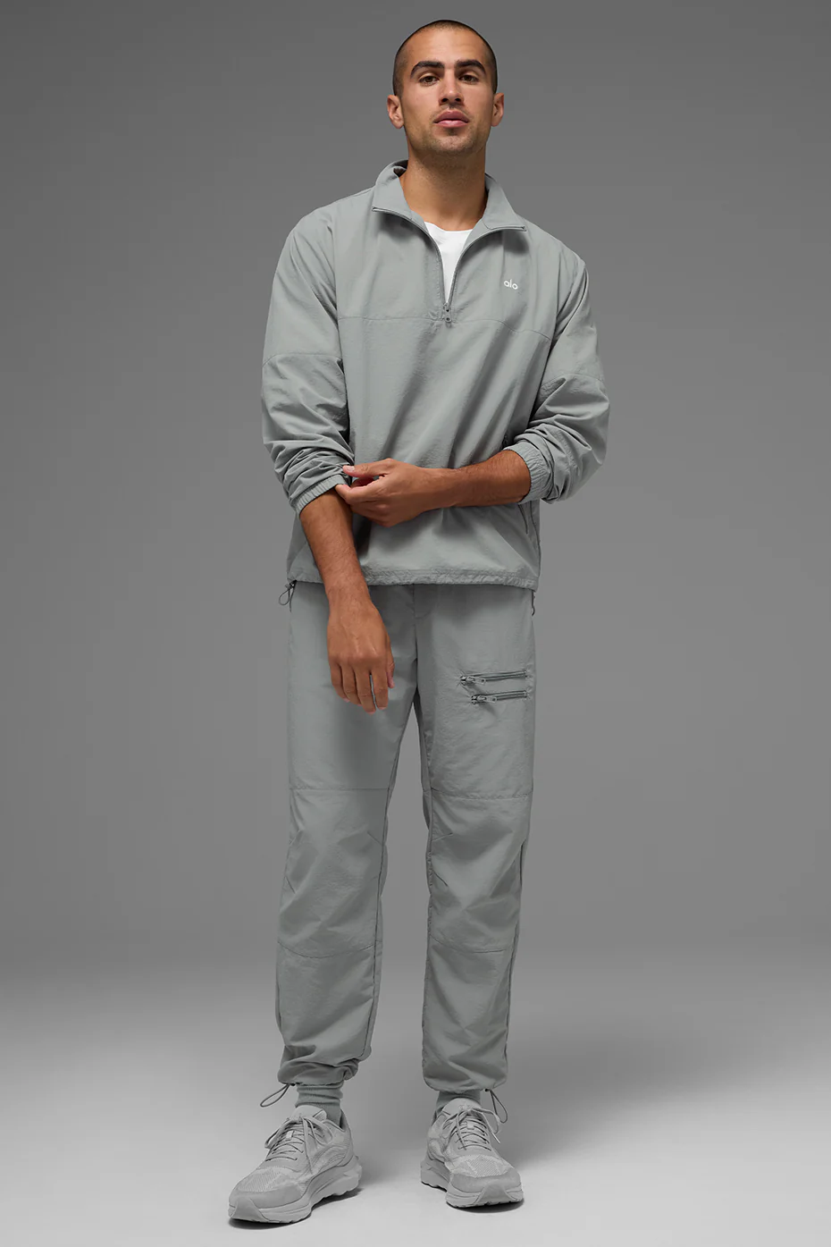 Light Weight Takeaway Track Pullover - Lunar Grey