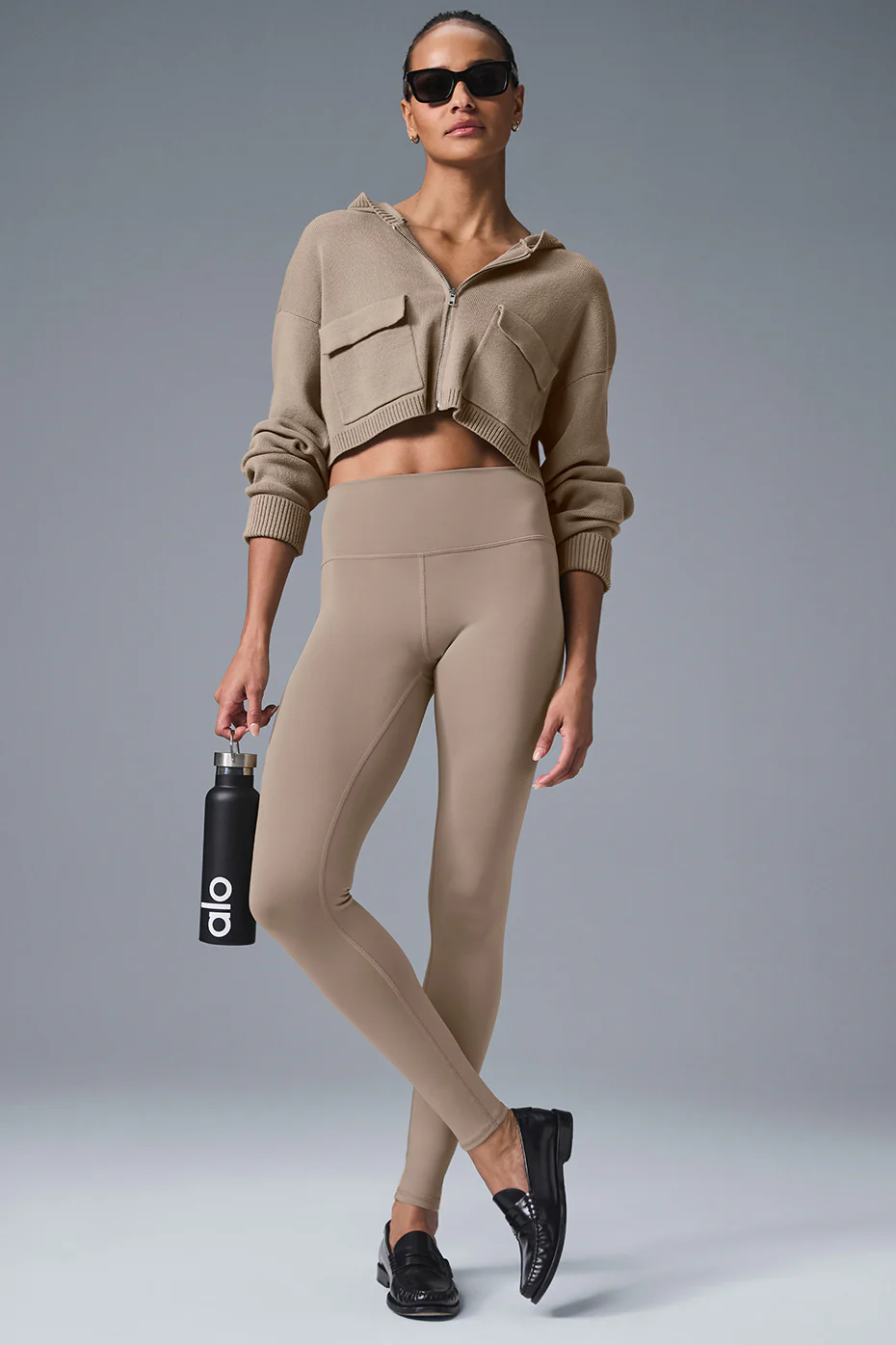 Scholar Knit Cargo Full Zip Hoodie - Gravel