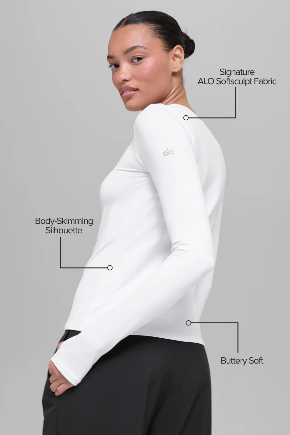 Alosoft Finesse Long Sleeve - White