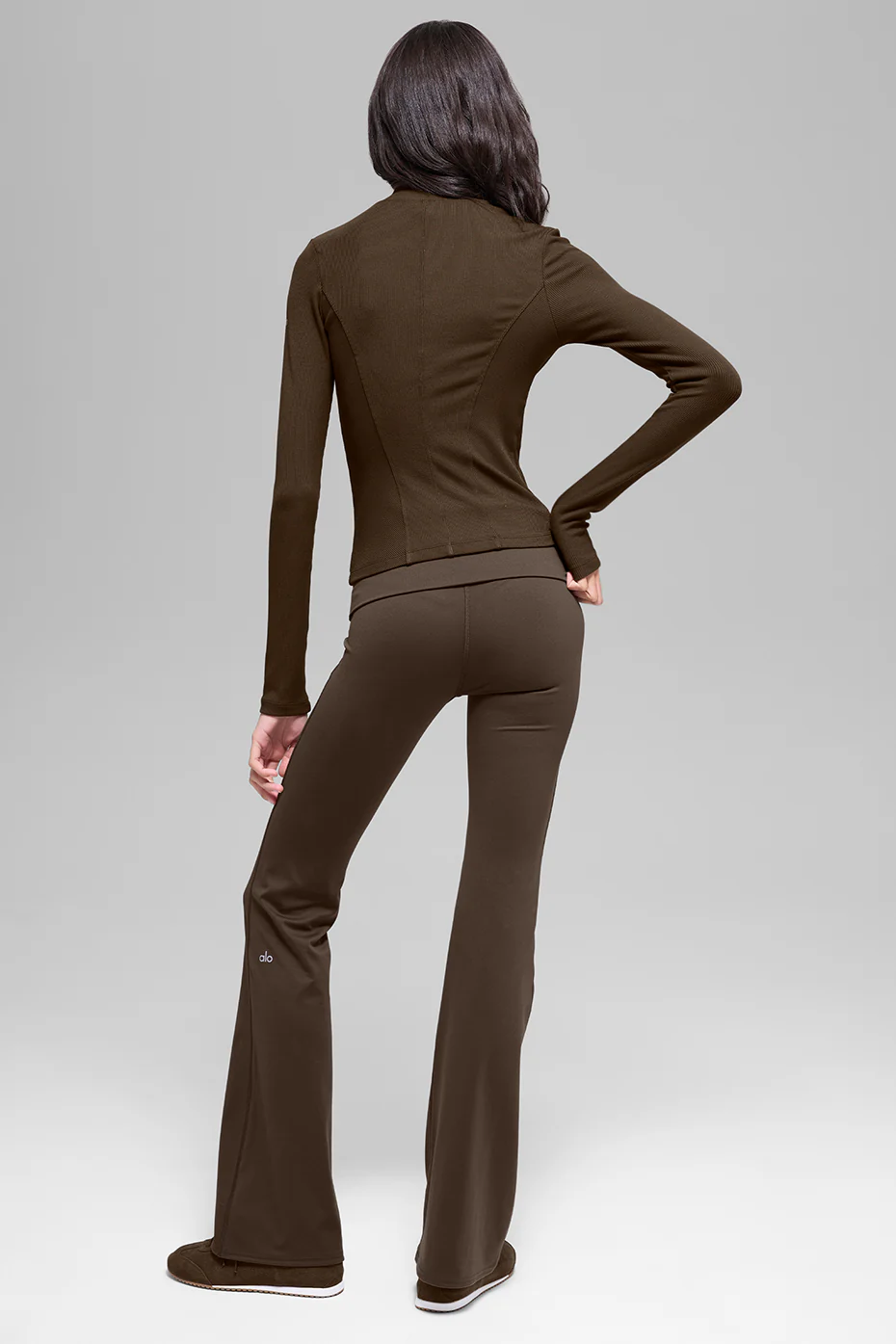 ALO Softsculpt Foldover Flare Legging - Espresso