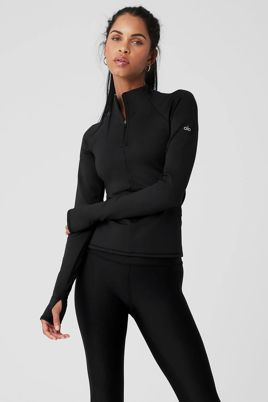 Airlift Winter Warm 1/4 Zip Long Sleeve - Black