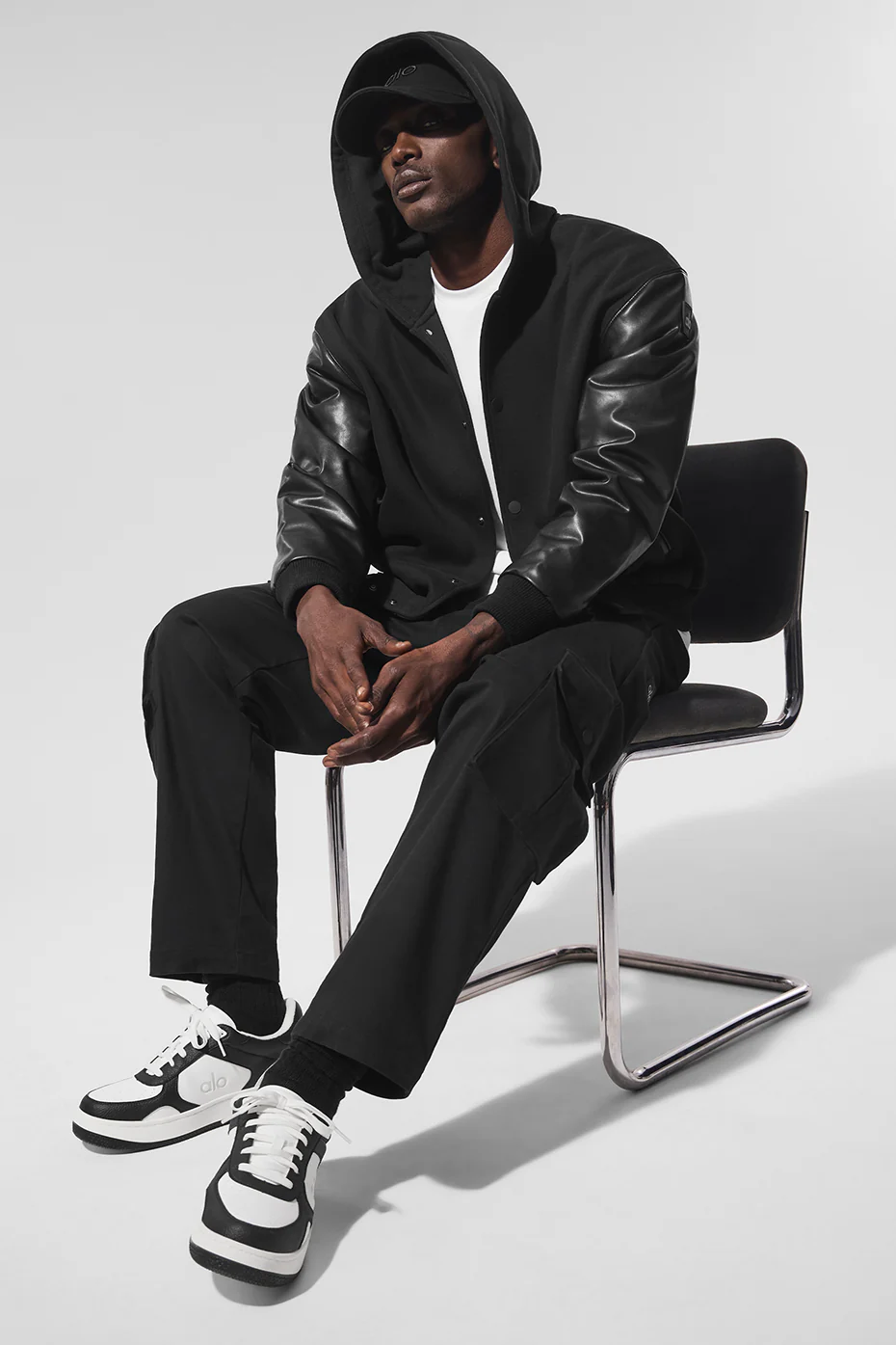 Select Hooded Bomber Jacket - Black