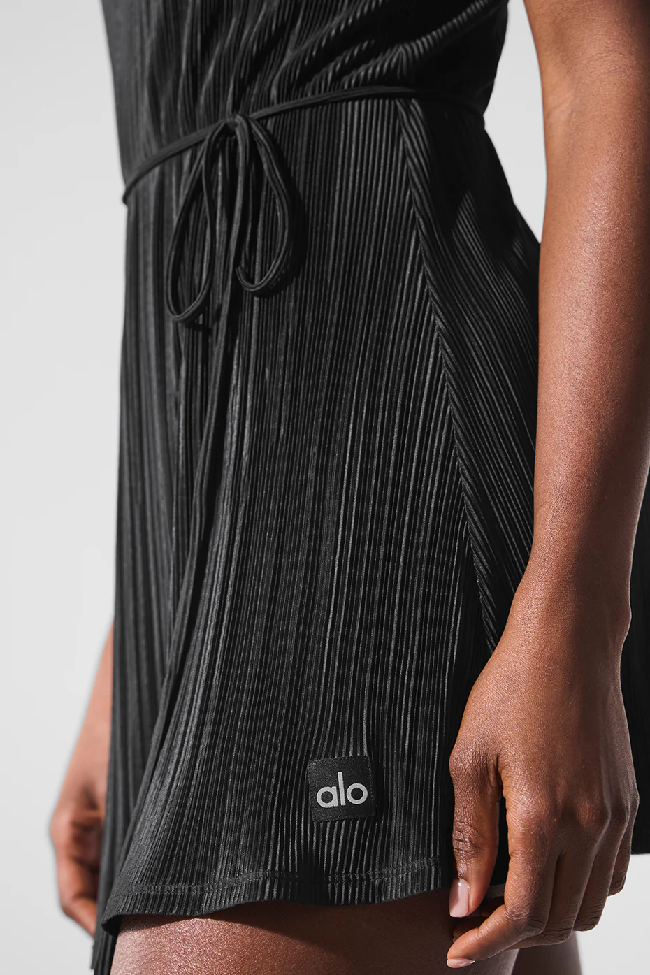 Micro Plisse Game On Tennis Dress - Black