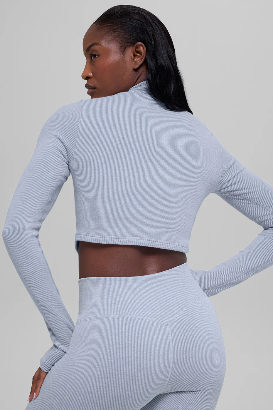 Seamless Two Tone Rib Jacket - Winter Frost Heather