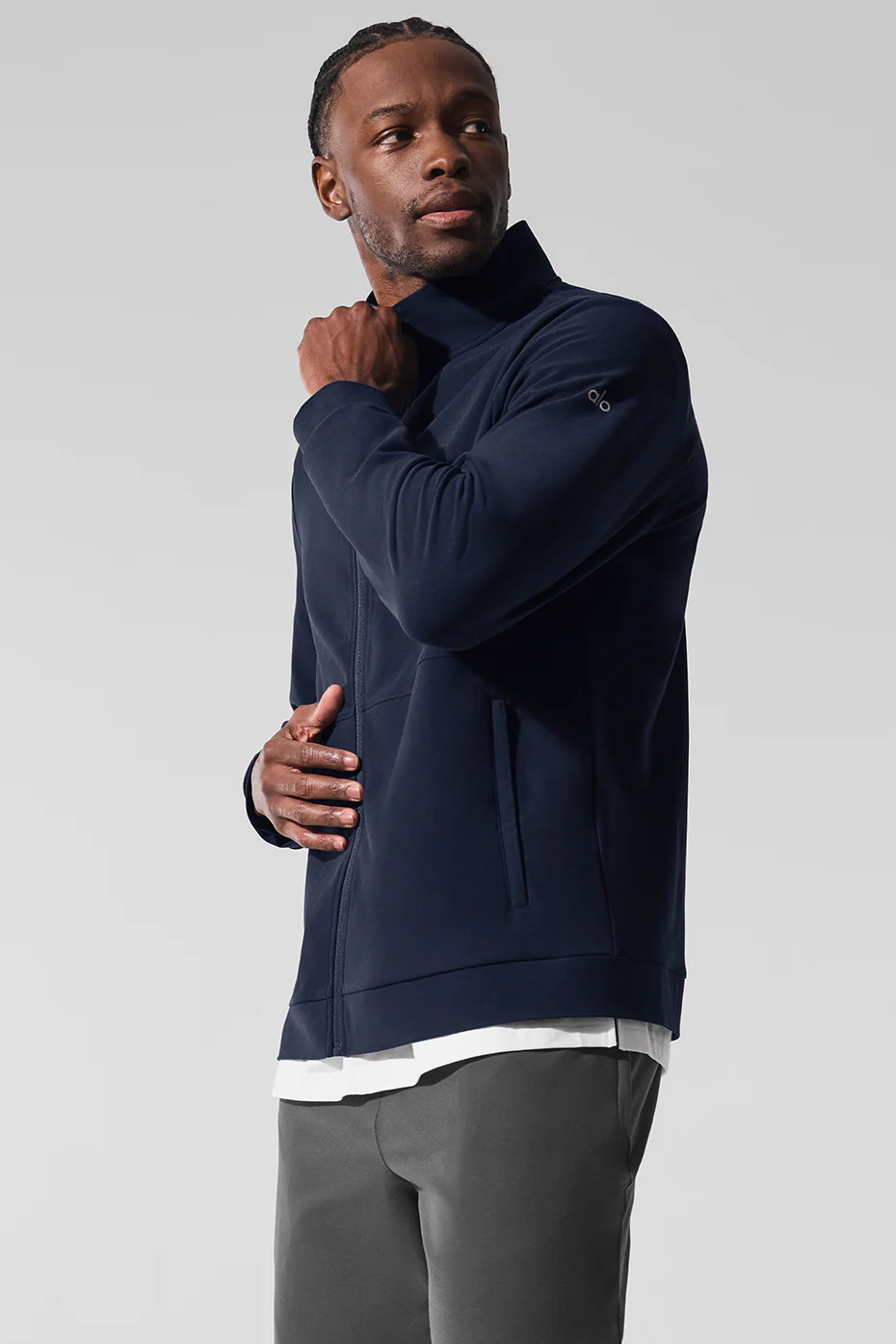 Conquer Max Mock Neck Full Zip - Navy