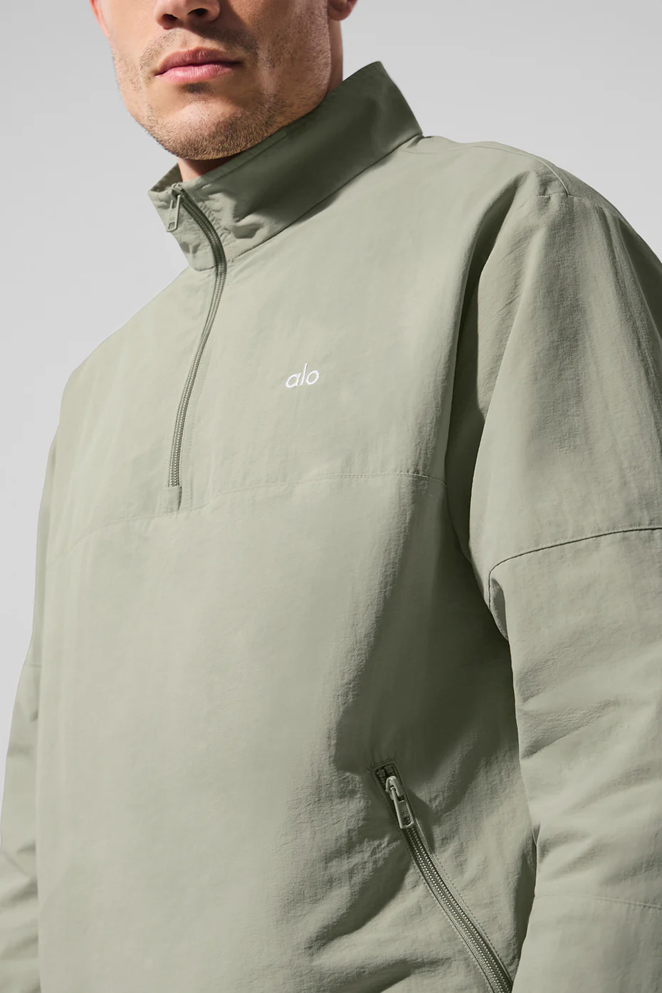 Light Weight Takeaway Track Pullover - Limestone