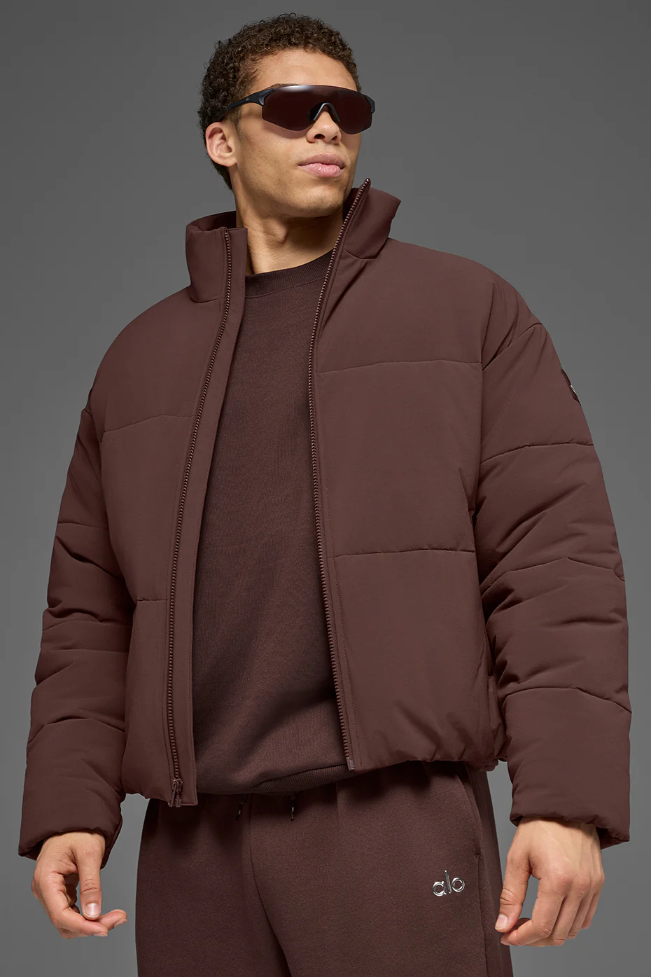Stretch Woven Street Puffer - Brownstone