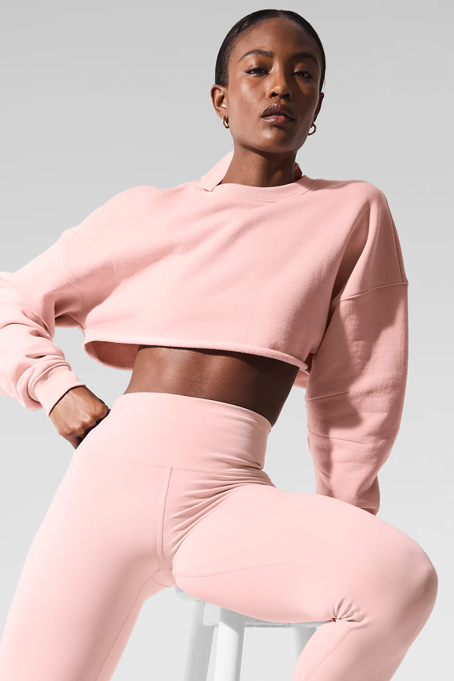 Extreme Cropped Pullover - Pink Quartz