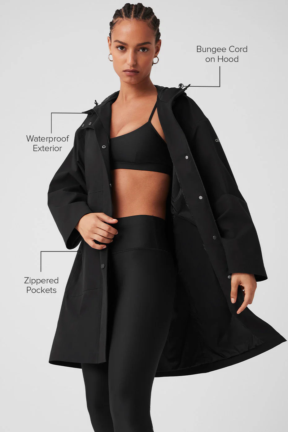 Rain Or Shine Long Coat - Black