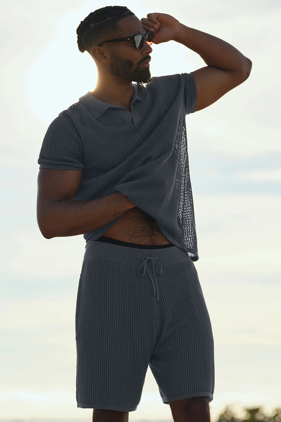 Open-Knit Short - Steel Grey