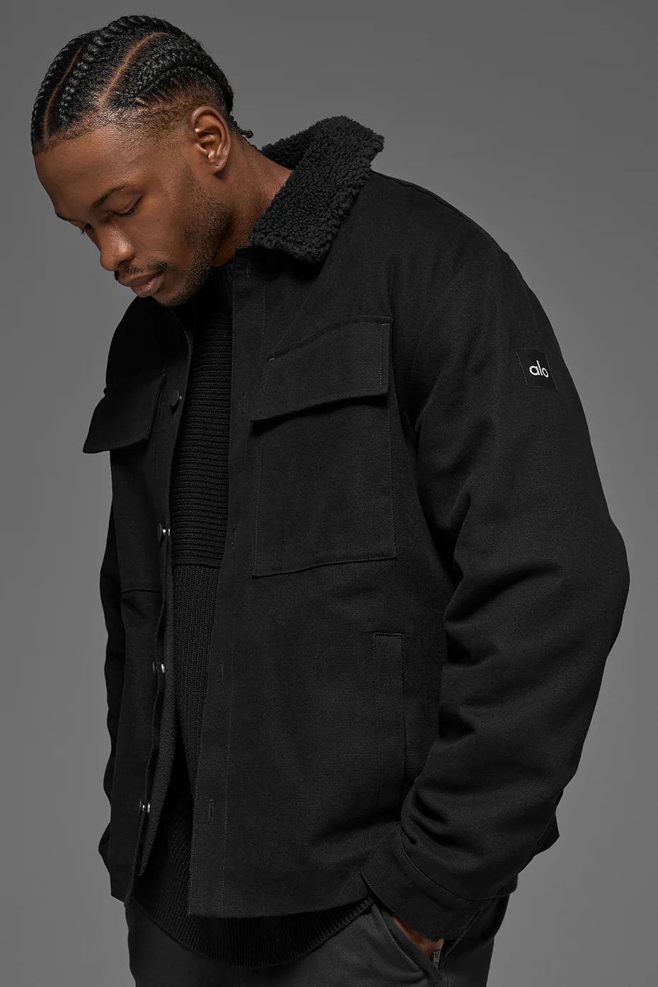 Canvas Utility Shacket - Black