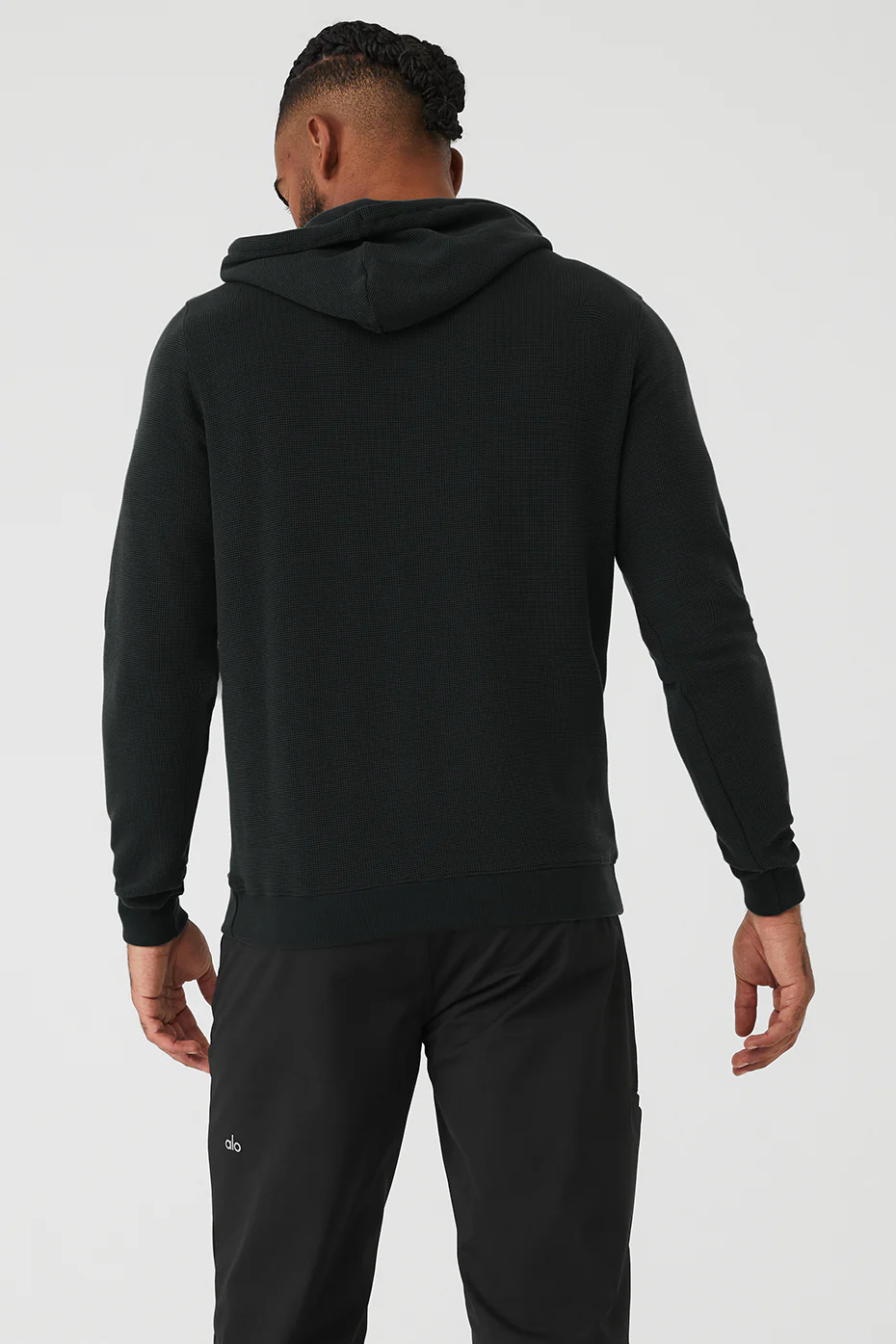 Micro Waffle Fast Break Hoodie - Black