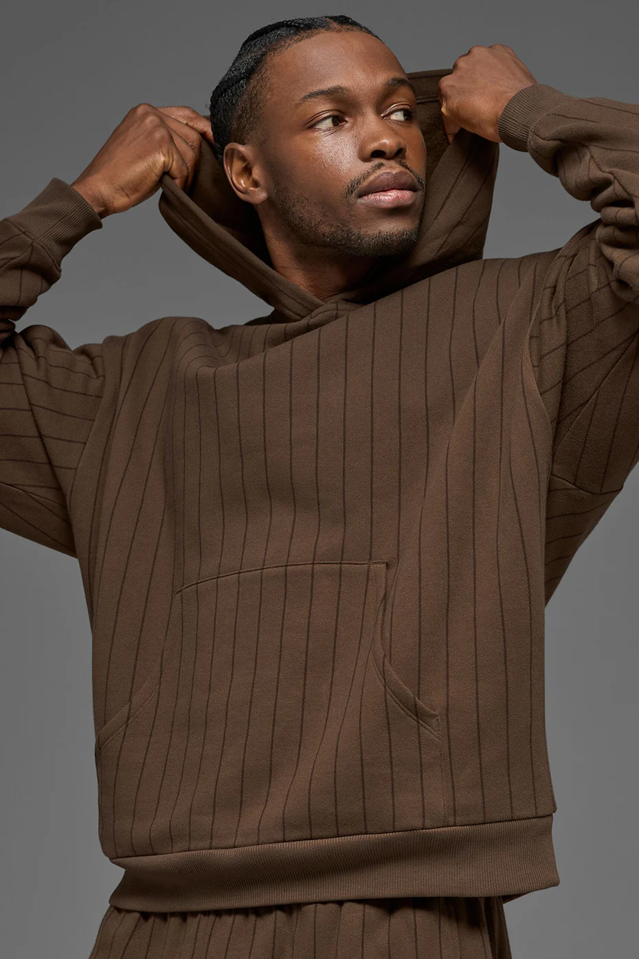 Pinstripe Hoodie - Espresso Pinstripe